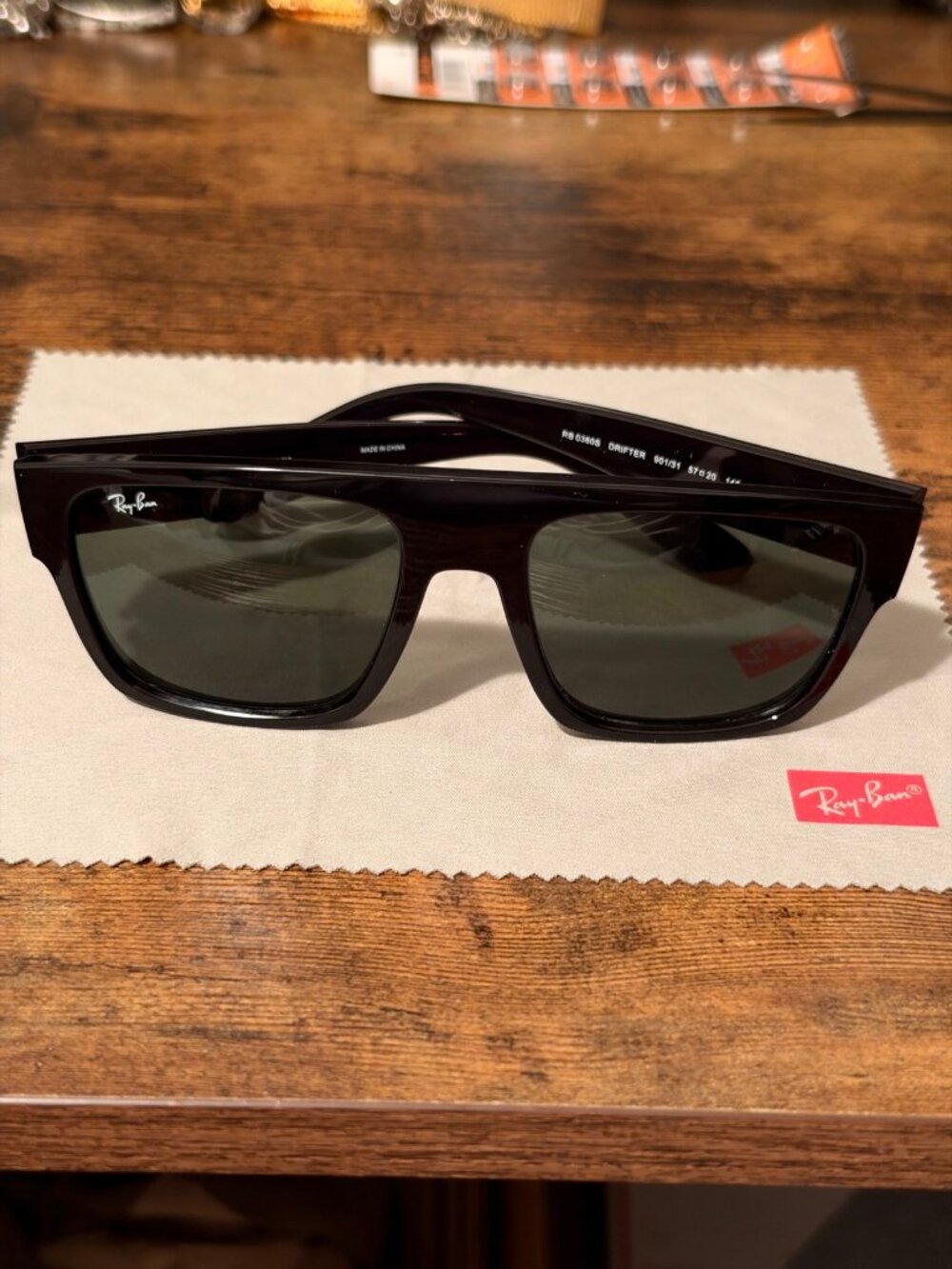 Ray-Ban RB0360S Drifter Sunglasses Black G-15 Green Lens 57mm NEW